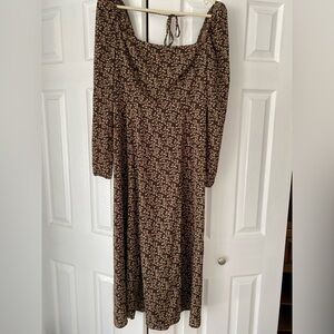 Chic Long Sleeve Floral Dress